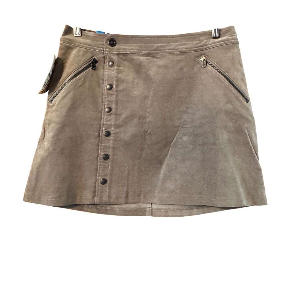 Kuhl Corduroy Skirt 8 Tan Konkurve‎ Snap Front Zipper Pockets Gorpcore